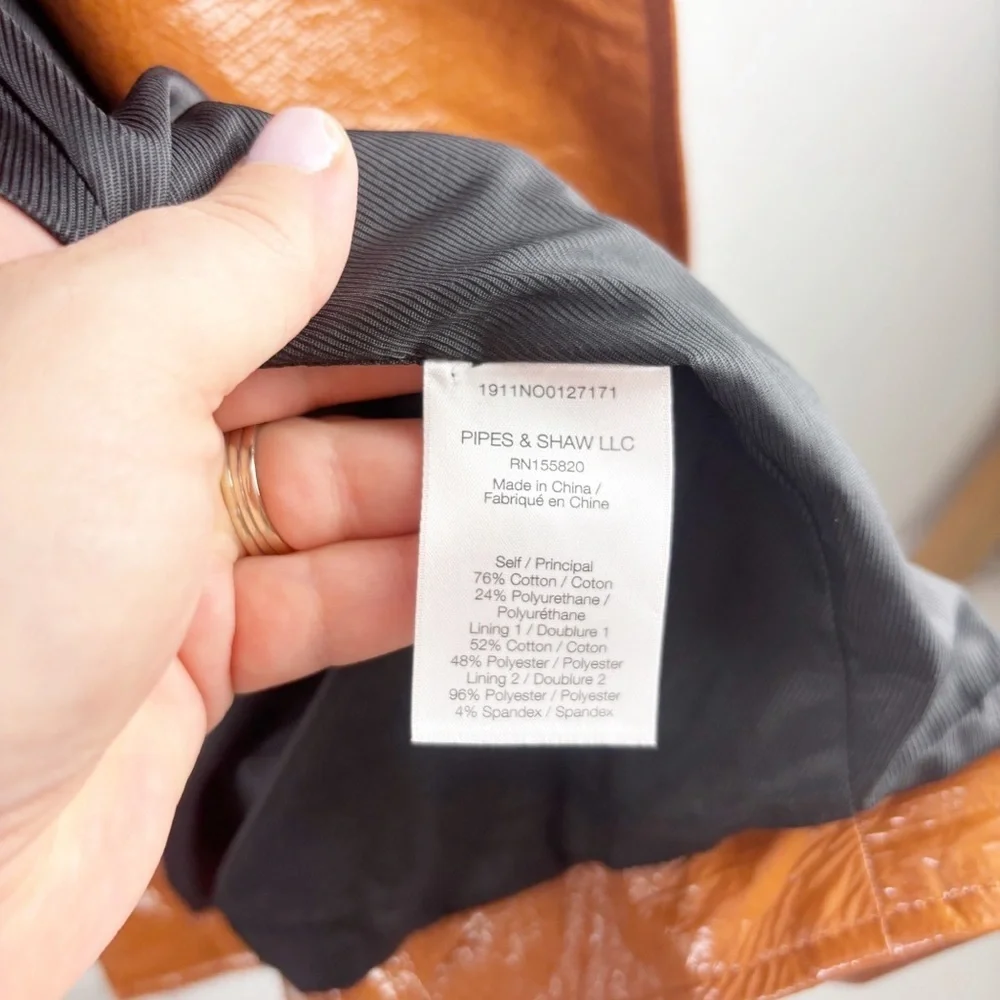 Veronica Beard Finnick Dickey Trench Coat Patent Brown Tan Size 10 - Picture 7 of 7
